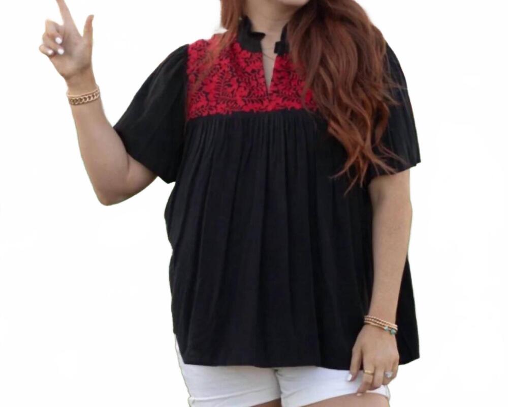 NEW LAYERZ CLOTHING legacy top in black and red